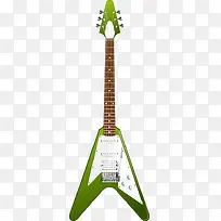 绿色电吉他主题矢量素材-空若网 绿色电吉他主题矢量素材-空若网
