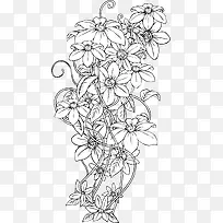 白描花卉时尚装饰图案-空若网 白描花卉时尚装饰图案-空若网