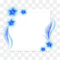 蓝色花朵边框-空若网 蓝色花朵边框-空若网