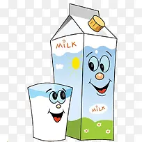 卡通牛奶盒卡通牛奶杯手绘-空若网 卡通牛奶盒卡通牛奶杯手绘-空若网