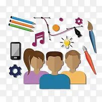 人物画笔扁平化-空若网 人物画笔扁平化-空若网