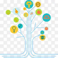 浅蓝色 扁平化 分支图 装饰-空若网 浅蓝色 扁平化 分支图 装饰-空若网