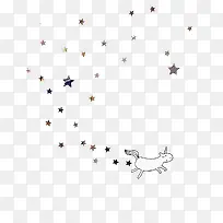 矢量独角兽和星星-空若网 矢量独角兽和星星-空若网