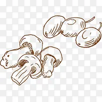 手绘 线条 蔬菜 蘑菇-空若网 手绘 线条 蔬菜 蘑菇-空若网