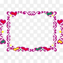爱心彩带花边边框矢量-空若网 爱心彩带花边边框矢量-空若网