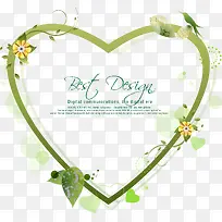 绿色心形边框-空若网 绿色心形边框-空若网