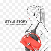 简易线条时尚美女-空若网 简易线条时尚美女-空若网