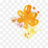 橙色水彩绘装饰-空若网 橙色水彩绘装饰-空若网