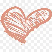 粉色手绘线条爱心-空若网 粉色手绘线条爱心-空若网