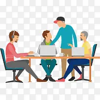 工作开会插画-空若网 工作开会插画-空若网