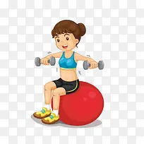 健身女孩矢量素材-空若网 健身女孩矢量素材-空若网