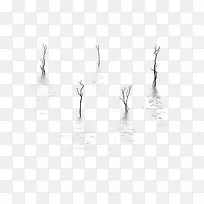 水中树枝树苗设计-空若网 水中树枝树苗设计-空若网