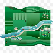 创意设计河流山村-空若网 创意设计河流山村-空若网