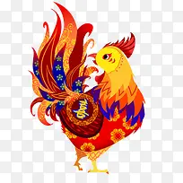 五彩回头卡通鸡图片-空若网 五彩回头卡通鸡图片-空若网