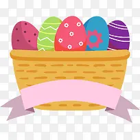 手绘卡通篮子彩蛋-空若网 手绘卡通篮子彩蛋-空若网