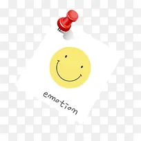 白色笑脸便条红色钉子-空若网 白色笑脸便条红色钉子-空若网
