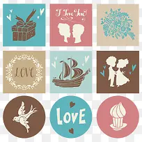 情人节扁平化图标高清免扣素材-空若网 情人节扁平化图标高清免扣素材-空若网