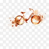 矢量咖啡渍自行车-空若网 矢量咖啡渍自行车-空若网