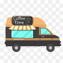 黄黑色卡通咖啡快餐车-空若网 黄黑色卡通咖啡快餐车-空若网