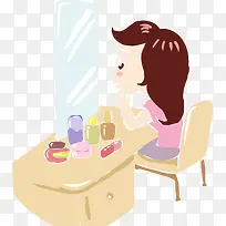 美女化妆水彩人物-空若网 美女化妆水彩人物-空若网