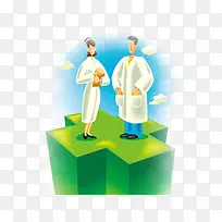 卡通男女医生-空若网 卡通男女医生-空若网