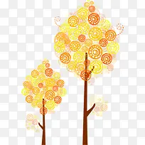 手绘黄色圈圈大树-空若网 手绘黄色圈圈大树-空若网