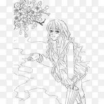 手绘人物线稿-空若网 手绘人物线稿-空若网