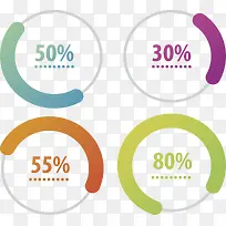 彩色数据环形进度条-空若网 彩色数据环形进度条-空若网