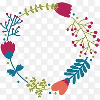 手绘树叶爱心圆环-空若网 手绘树叶爱心圆环-空若网