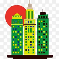 手绘城市楼房-空若网 手绘城市楼房-空若网