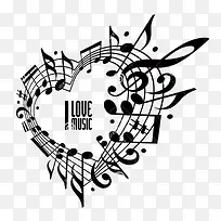 黑色跳动音符爱音乐-空若网 黑色跳动音符爱音乐-空若网