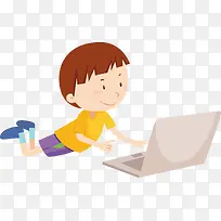 矢量玩电脑的学生-空若网 矢量玩电脑的学生-空若网