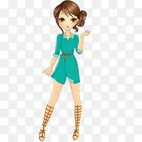 矢量卡通美女-空若网 矢量卡通美女-空若网