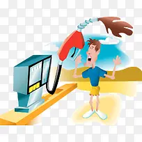 加油站插画-空若网 加油站插画-空若网