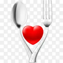 餐具与红心-空若网 餐具与红心-空若网
