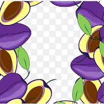 矢量紫色干果边框素材-空若网 矢量紫色干果边框素材-空若网