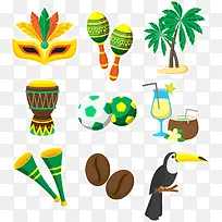 扁平化狂欢节装饰-空若网 扁平化狂欢节装饰-空若网