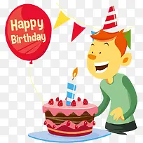 矢量生日蛋糕和男孩-空若网 矢量生日蛋糕和男孩-空若网