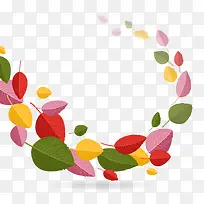 彩色春天树叶矢量-空若网 彩色春天树叶矢量-空若网