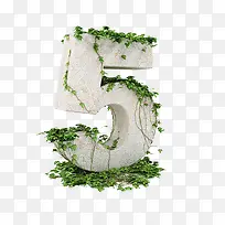 藤蔓缠绕数字5-空若网 藤蔓缠绕数字5-空若网