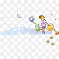 手绘卡通可爱小说插画-空若网 手绘卡通可爱小说插画-空若网