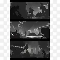 手绘动作小说插画-空若网 手绘动作小说插画-空若网