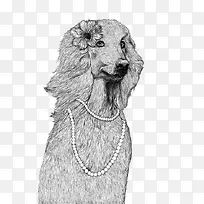 黑白插画贵族狗-空若网 黑白插画贵族狗-空若网