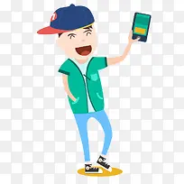 拿着手机的男孩-空若网 拿着手机的男孩-空若网