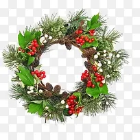实物圣诞花圈荆棘果松树叶-空若网 实物圣诞花圈荆棘果松树叶-空若网
