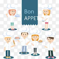 矢量手绘卡通厨师-空若网 矢量手绘卡通厨师-空若网