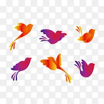 彩色渐变的鸟-空若网 彩色渐变的鸟-空若网