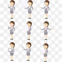 矢量手绘卡通讲解人物-空若网 矢量手绘卡通讲解人物-空若网