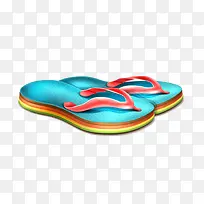 蓝色人字拖插画-空若网 蓝色人字拖插画-空若网