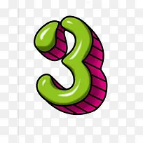 绿色的立体数字3-空若网 绿色的立体数字3-空若网